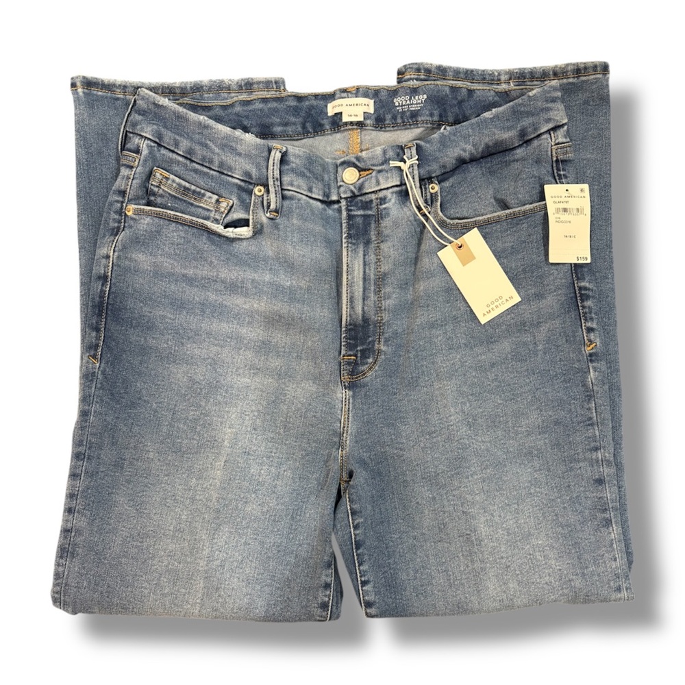 Good American Light Blue Denim Shorts